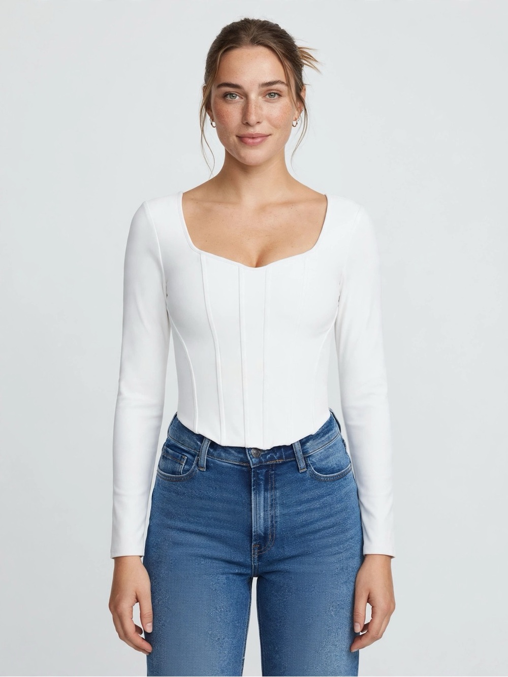 EXPRESS Body Contour Corset Top White Size M - NWT Retail $64